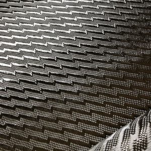 Lightning Pattern Black/Red/Yellow Carbon Fiber Fabric