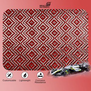High Quality 3k240g Colored Rhombus Weave Pattern Hybrid Aramid Jacquard Carbon Fiber Mixed for Car