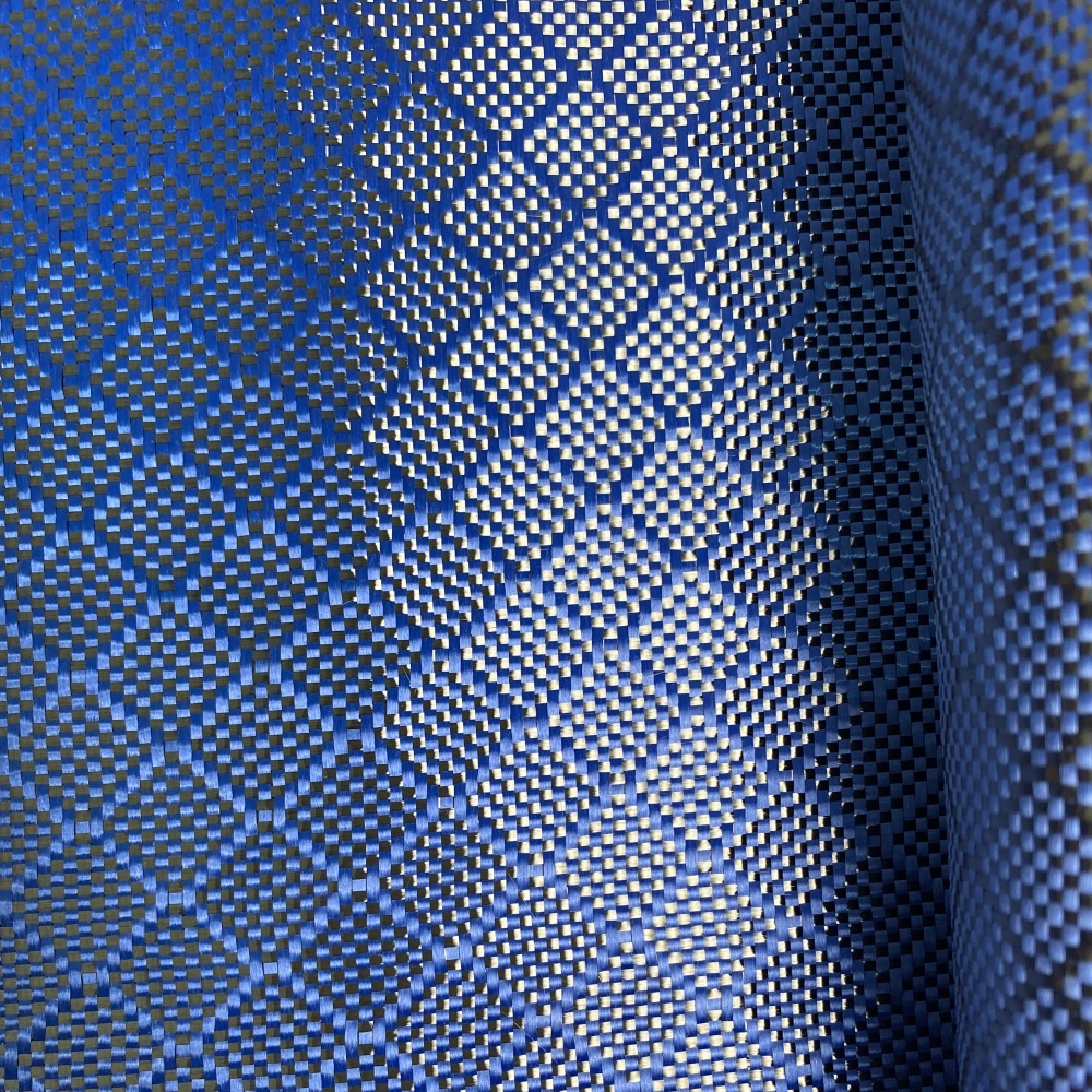 Blue Carbon Fiber Fabric Jacquard Weave Pattern Little Square Design Waterproof Black Carbon Fiber Fabrics Blue Carbon Fiber Fabric Jacquard Weave Pattern Little Square Design Waterproof Black Carbon Fiber Fabrics