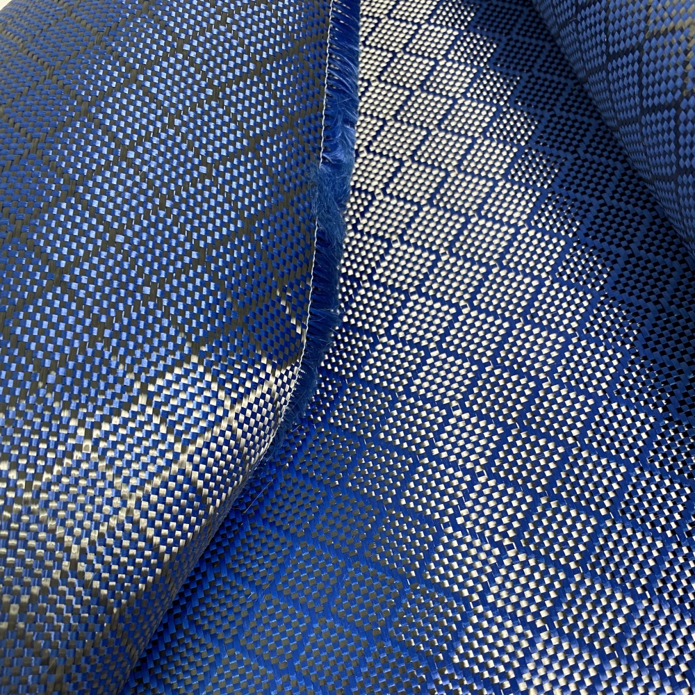 Blue Carbon Fiber Fabric Jacquard Weave Pattern Little Square Design Waterproof Black Carbon Fiber Fabrics Blue Carbon Fiber Fabric Jacquard Weave Pattern Little Square Design Waterproof Black Carbon Fiber Fabrics - Image 6
