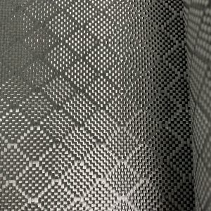 Little Square Pattern Jcquard Weave Pattern Carbon Fiber Fabrics Black  Carbon Fiber Fabrics