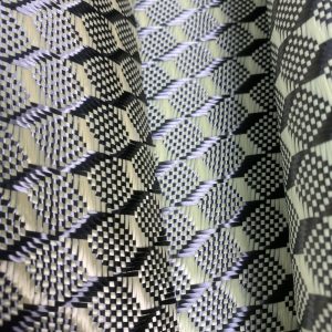 Original Factory 3k 240gsm Aramid Plaid Yellow Jacquard Carbon Fibre Cloth