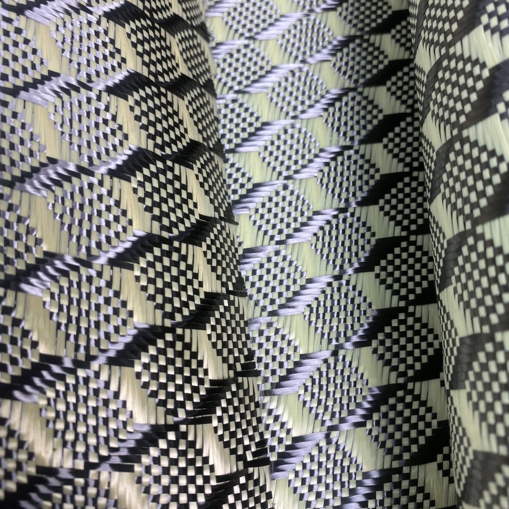 Original Factory 3k 240gsm Aramid Plaid Yellow Jacquard Carbon Fibre Cloth Original Factory 3k 240gsm Aramid Plaid Yellow Jacquard Carbon Fibre Cloth