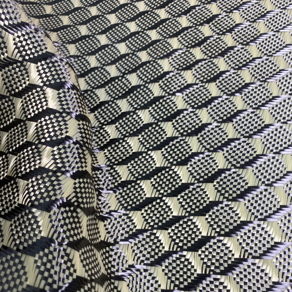 Original Factory 3k 240gsm Aramid Plaid Yellow Jacquard Carbon Fibre Cloth Original Factory 3k 240gsm Aramid Plaid Yellow Jacquard Carbon Fibre Cloth - Image 2