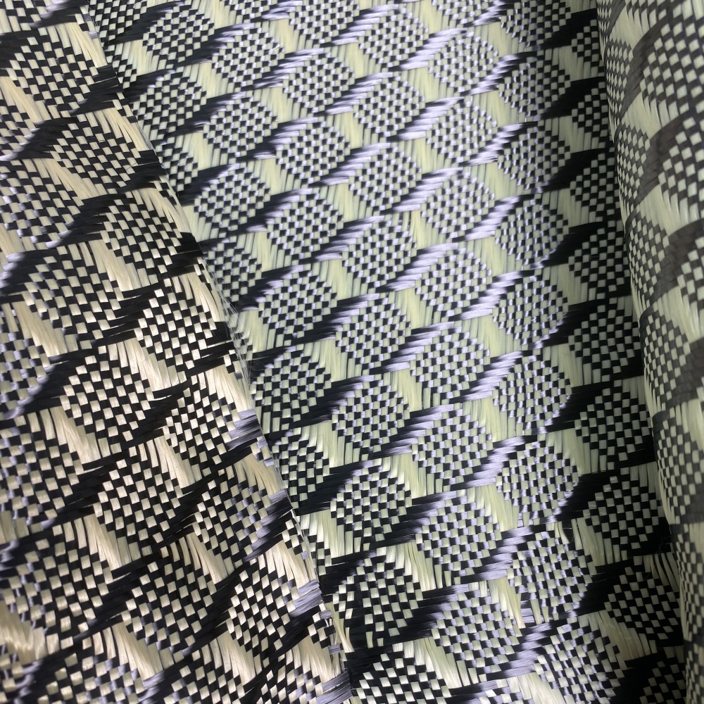 Original Factory 3k 240gsm Aramid Plaid Yellow Jacquard Carbon Fibre Cloth Original Factory 3k 240gsm Aramid Plaid Yellow Jacquard Carbon Fibre Cloth - Image 3