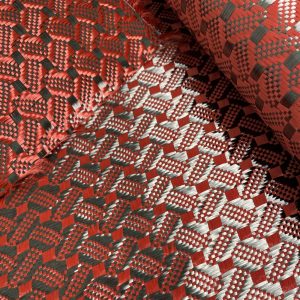 3d Square Coffee Bean Customized Pattern Jacquard Carbon Fabric Woven Cloth