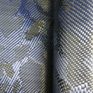 240gsm Blue Camouflage Jacquard Carbon Aramid Hybrid Fiber Fabric for Use Carbon Fiber Fabric with Camouflage Design