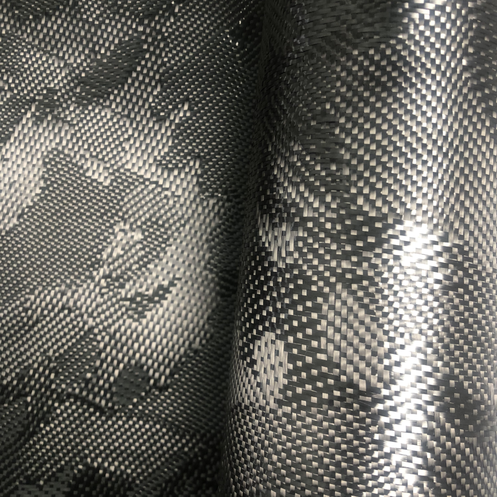 240gsm Black Camouflage Carbon Aramid Hybrid Fiber Fabric Woven Jacquard Roll Pattern 240gsm Black Camouflage Carbon Aramid Hybrid Fiber Fabric Woven Jacquard Roll Pattern - Image 4