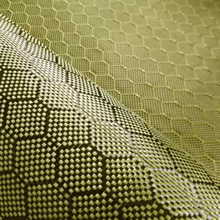 Manufacturing Yellow Colored Honeycomb Carbon Fiber Cloth 6