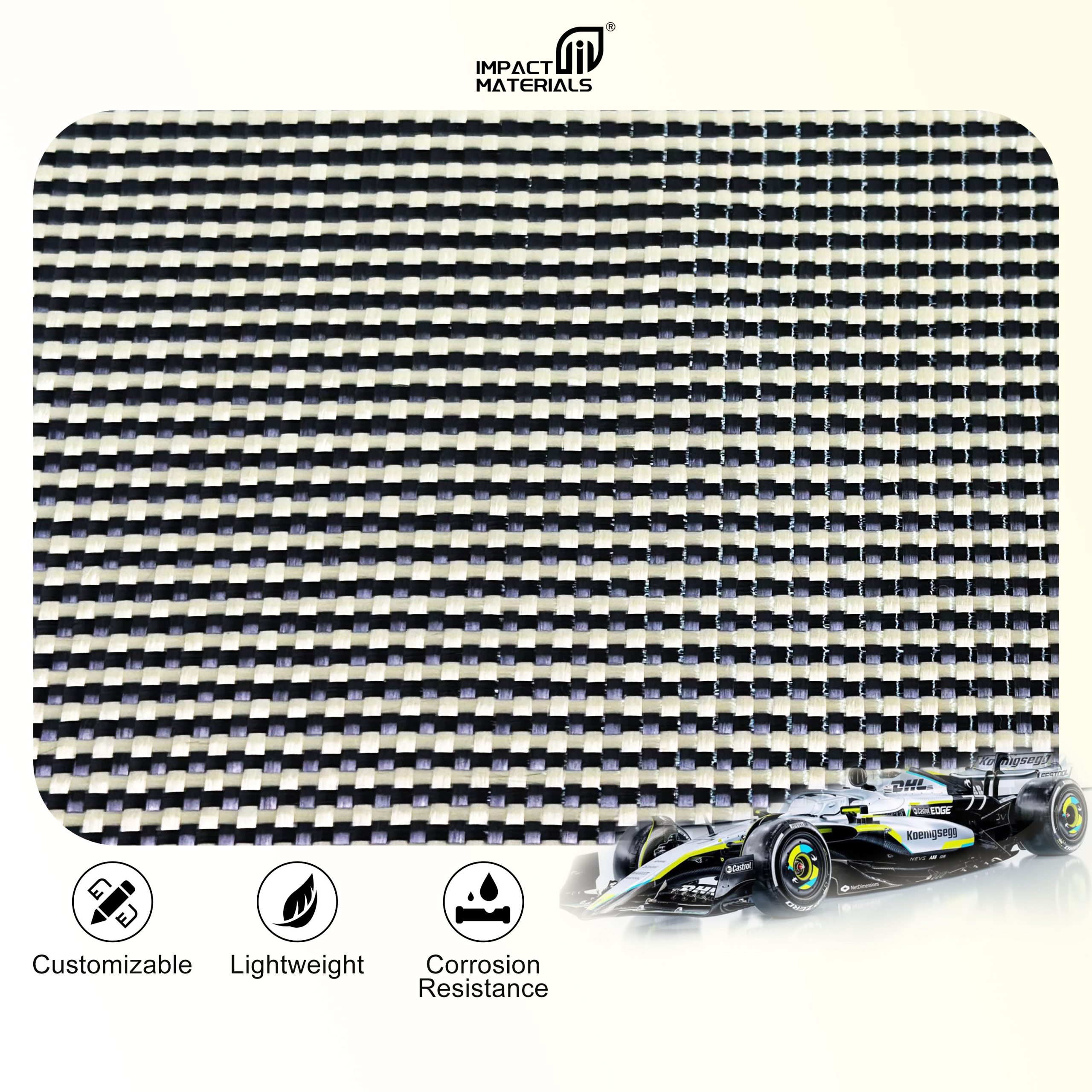 Brand New Twill and Plain I W Shape Kevlar 0.2mm Thickness Aramid&Carbon Hybrid Fiber for Car Accessories Composites Cloth Roll Brand New Twill and Plain I W Shape Kevlar 0.2mm Thickness Aramid&Carbon Hybrid Fiber for Car Accessories Composites Cloth Roll - Image 3