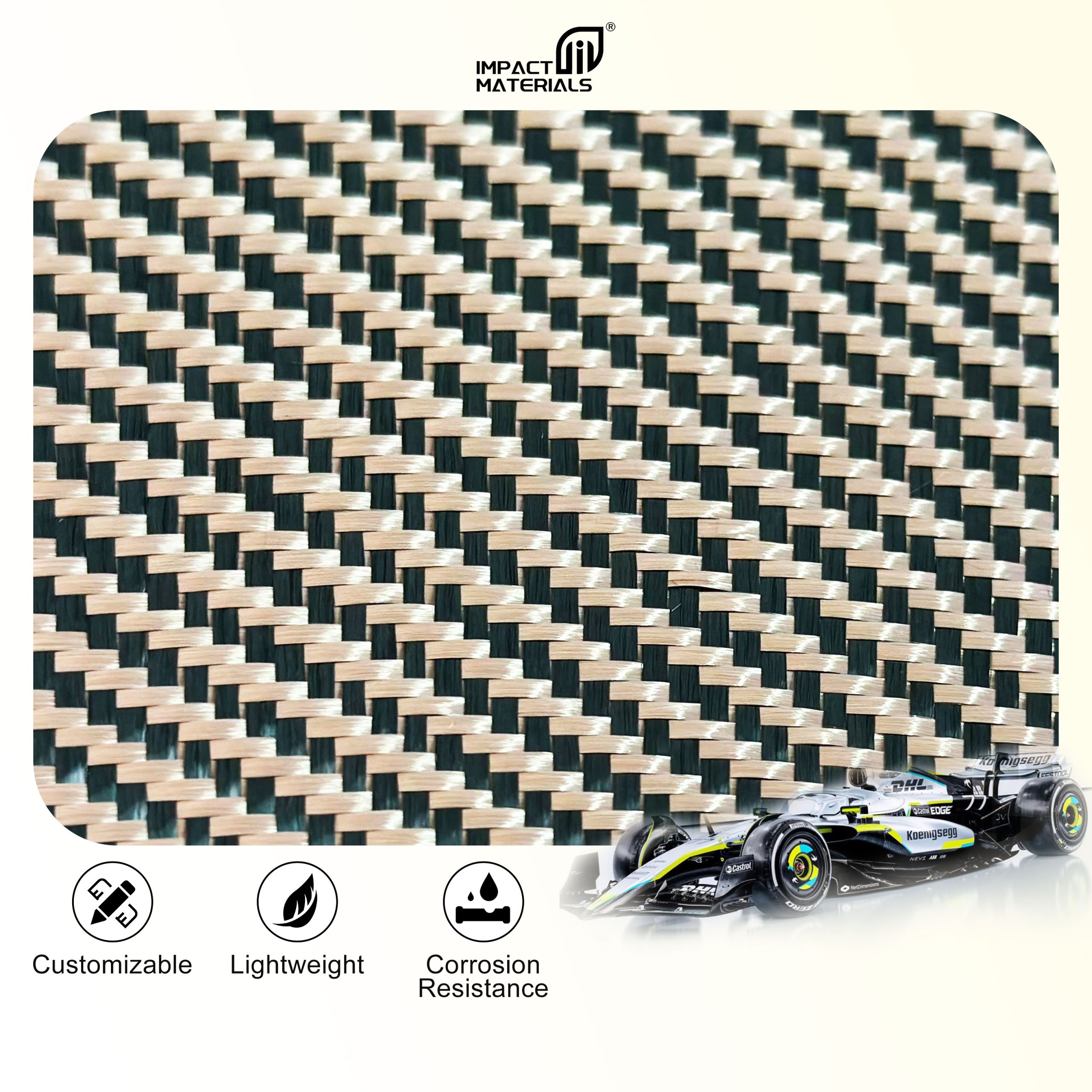 Brand New Twill and Plain I W Shape Kevlar 0.2mm Thickness Aramid&Carbon Hybrid Fiber for Car Accessories Composites Cloth Roll Brand New Twill and Plain I W Shape Kevlar 0.2mm Thickness Aramid&Carbon Hybrid Fiber for Car Accessories Composites Cloth Roll - Image 4
