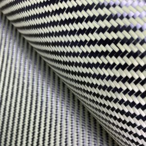 200GSM Yellow for Kevlar Fabric Flame Retardant Carbon Fiber Mixed Plain/Twill Weave