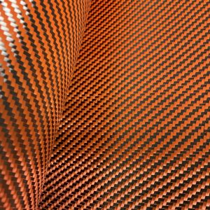 Orange Carbon Fiber Fabric Hybrid Aramid Fiber Woven Waterproof Accessory Twill Aromatic Carbon Mix