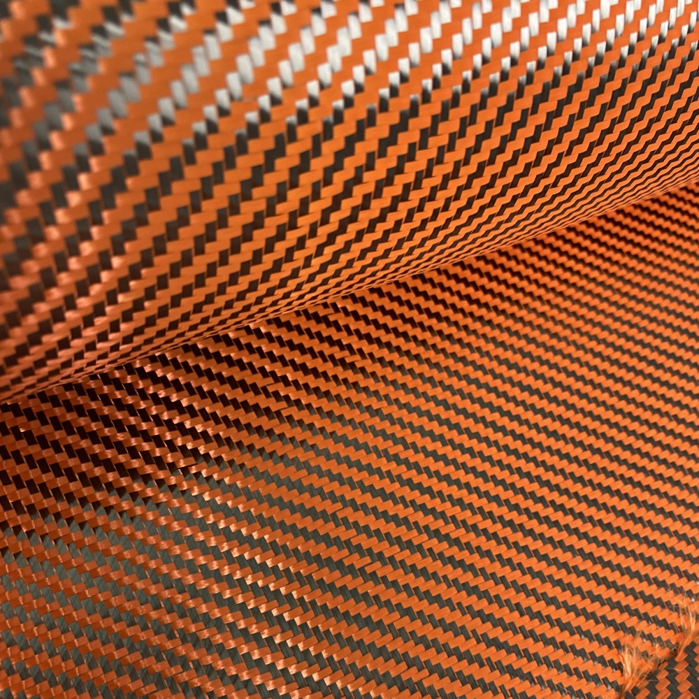 Orange Carbon Fiber Fabric Hybrid Aramid Fiber Woven Waterproof Accessory Twill Aromatic Carbon Mix Orange Carbon Fiber Fabric Hybrid Aramid Fiber Woven Waterproof Accessory Twill Aromatic Carbon Mix - Image 3