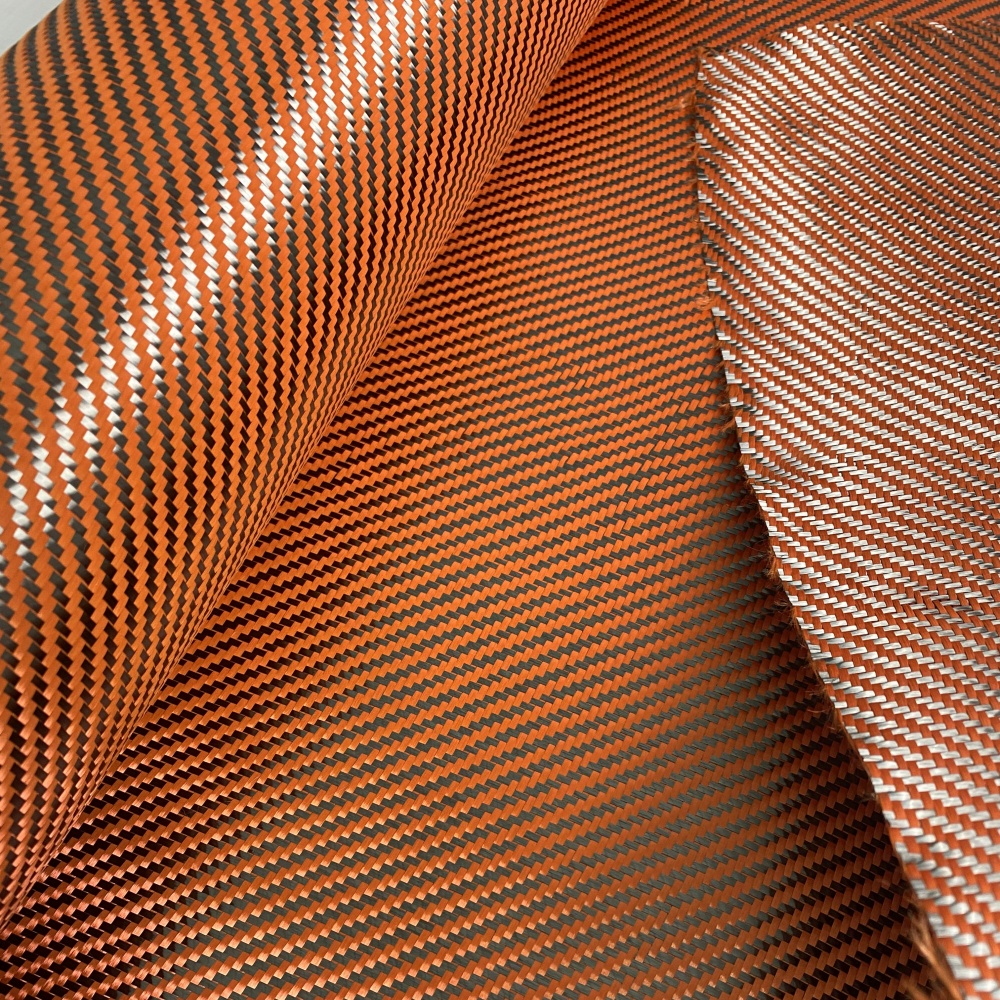 Orange Carbon Fiber Fabric Hybrid Aramid Fiber Woven Waterproof Accessory Twill Aromatic Carbon Mix Orange Carbon Fiber Fabric Hybrid Aramid Fiber Woven Waterproof Accessory Twill Aromatic Carbon Mix - Image 5