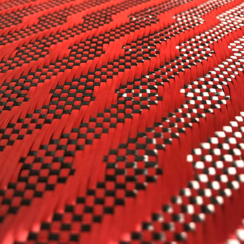 High Strength 3K 240g Composite Material Lightening Pattern Texture Red Carbon Fiber Fabric High Strength 3K 240g Composite Material Lightening Pattern Texture Red Carbon Fiber Fabric - Image 2