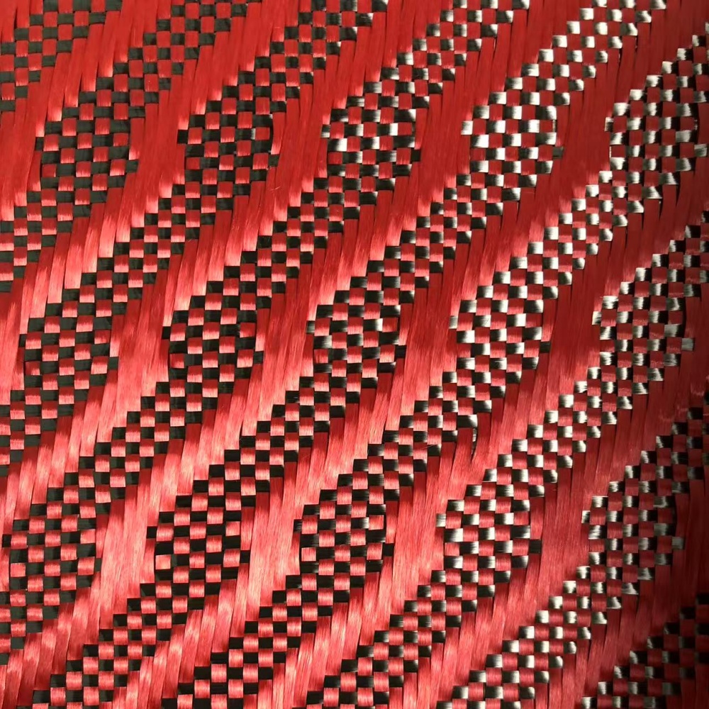 High Strength 3K 240g Composite Material Lightening Pattern Texture Red Carbon Fiber Fabric High Strength 3K 240g Composite Material Lightening Pattern Texture Red Carbon Fiber Fabric - Image 3