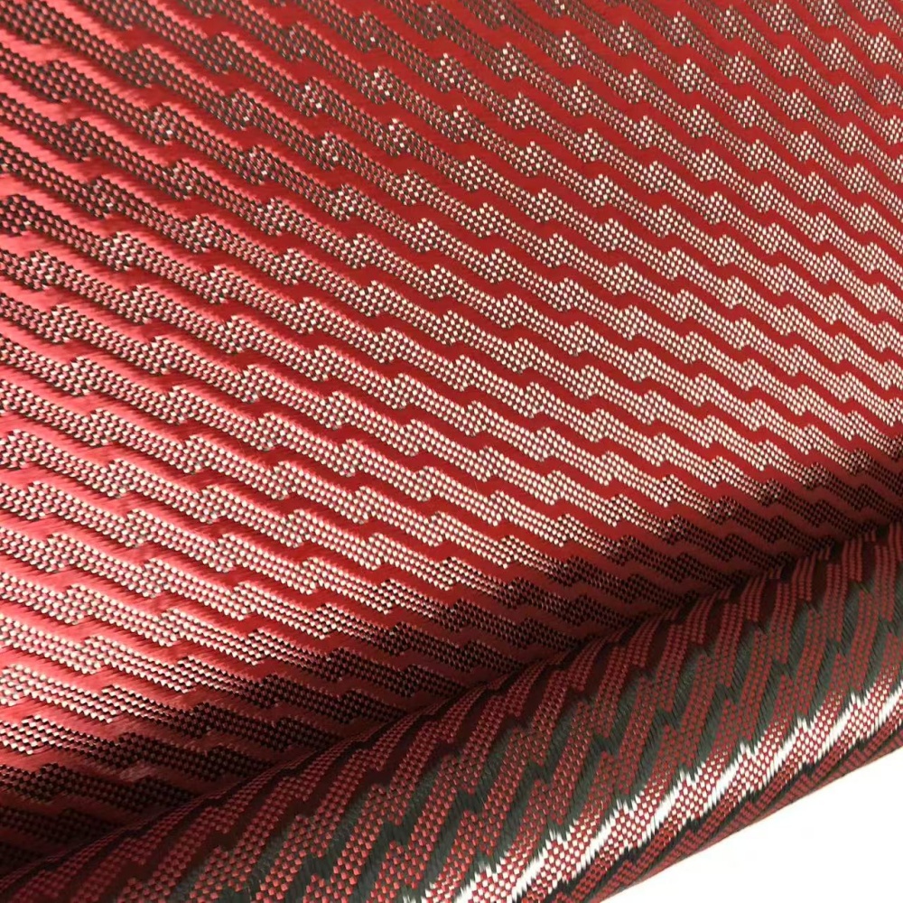 High Strength 3K 240g Composite Material Lightening Pattern Texture Red Carbon Fiber Fabric High Strength 3K 240g Composite Material Lightening Pattern Texture Red Carbon Fiber Fabric - Image 6