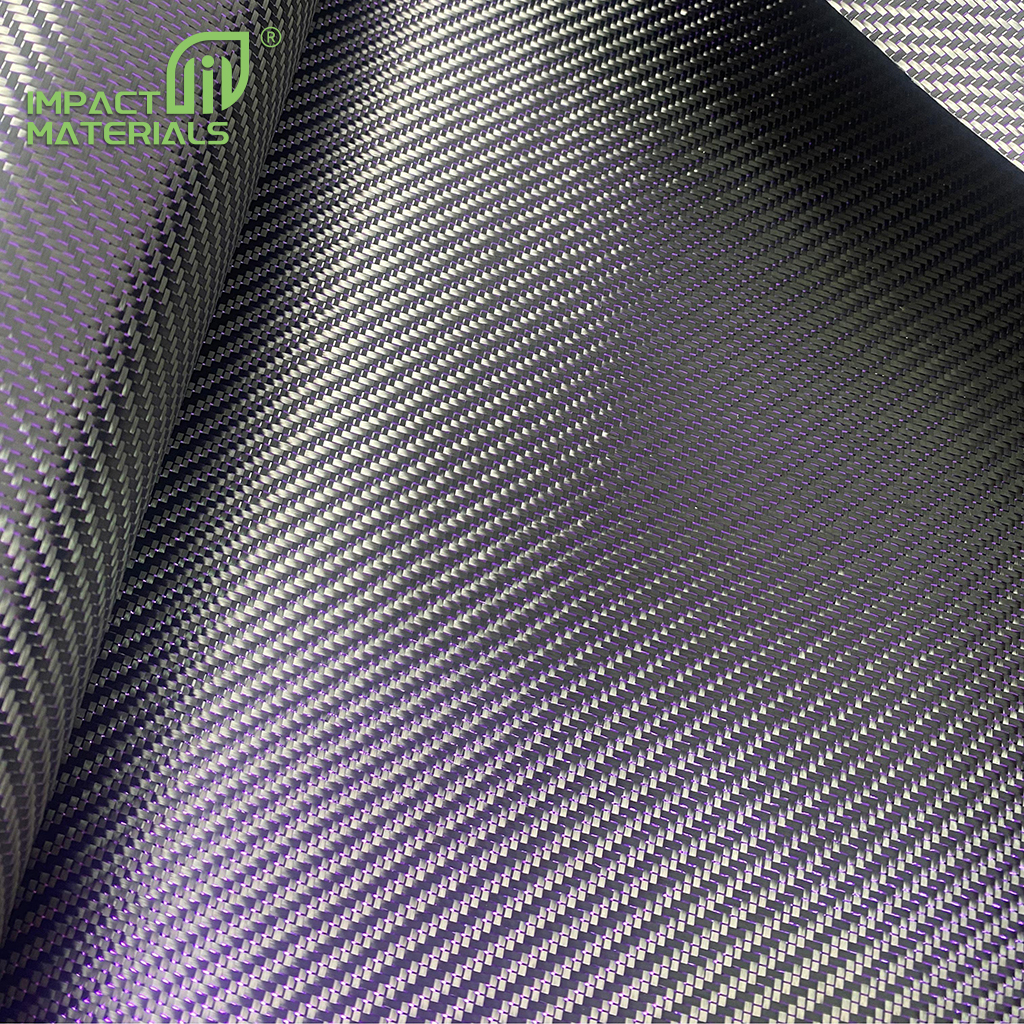 Hot Sale 3k Purple Metallic Plain/Twill Carbon Fiber Colorful Metal Wire Mixed Carbon Fabric for Auto Parts